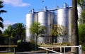 Large steel wine vats at Seppeltsfield estate Royalty Free Stock Photo